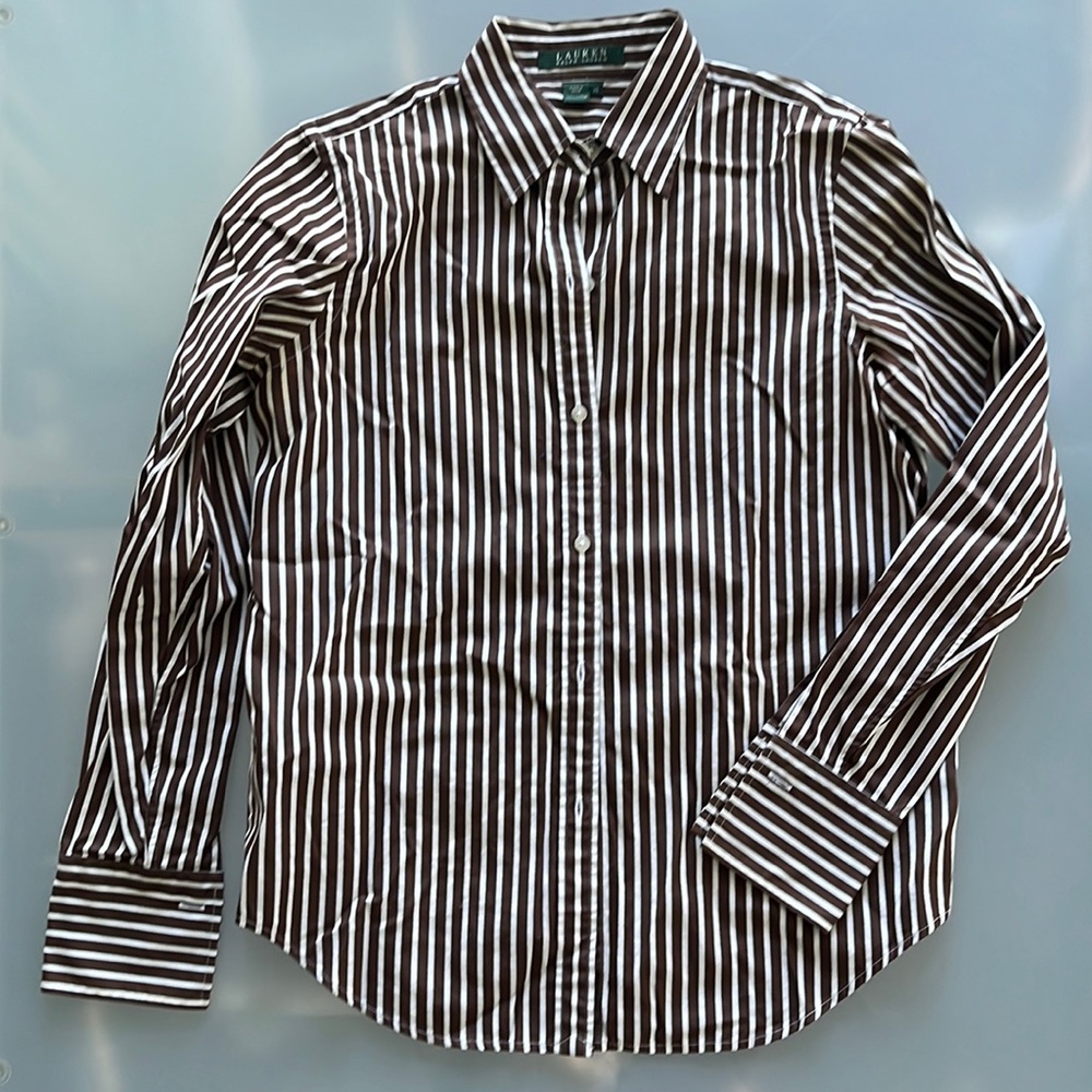 Lauren (Ralph Lauren) pinstripe button-down shirt
